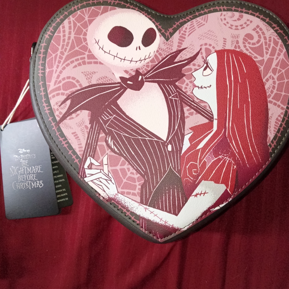 Disney The Nightmare Before Christmas Heart Crossbody Bag - Pink & Red